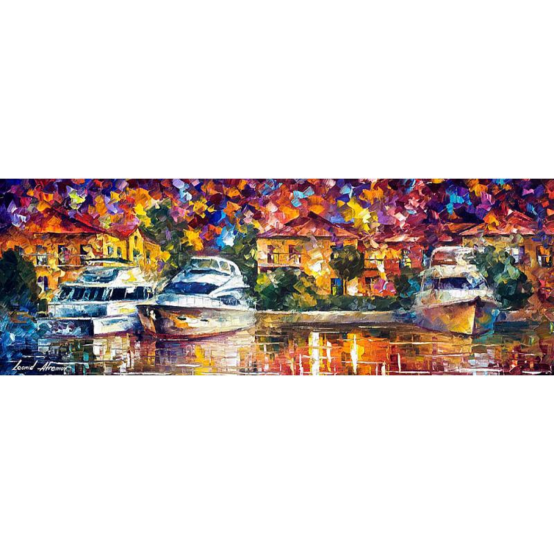 Gallery value USD11200 YACHT - PALETTE KNIFE Oil Painting On Canvas By Leonid Afremov