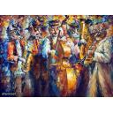 Gallery value USD20900 KLEIZMER CATS - PALETTE KNIFE Oil Painting On Canvas By Leonid Afremov