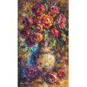 Gallery value USD19700 ROMANTIC ROSES - PALETTE KNIFE Oil Painting On Canvas By Leonid Afremov