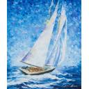 Gallery value USD12300 PLAYA DEL CARMEN SAILING - PALETTE KNIFE Oil Painting On Canvas By Leonid Afremov