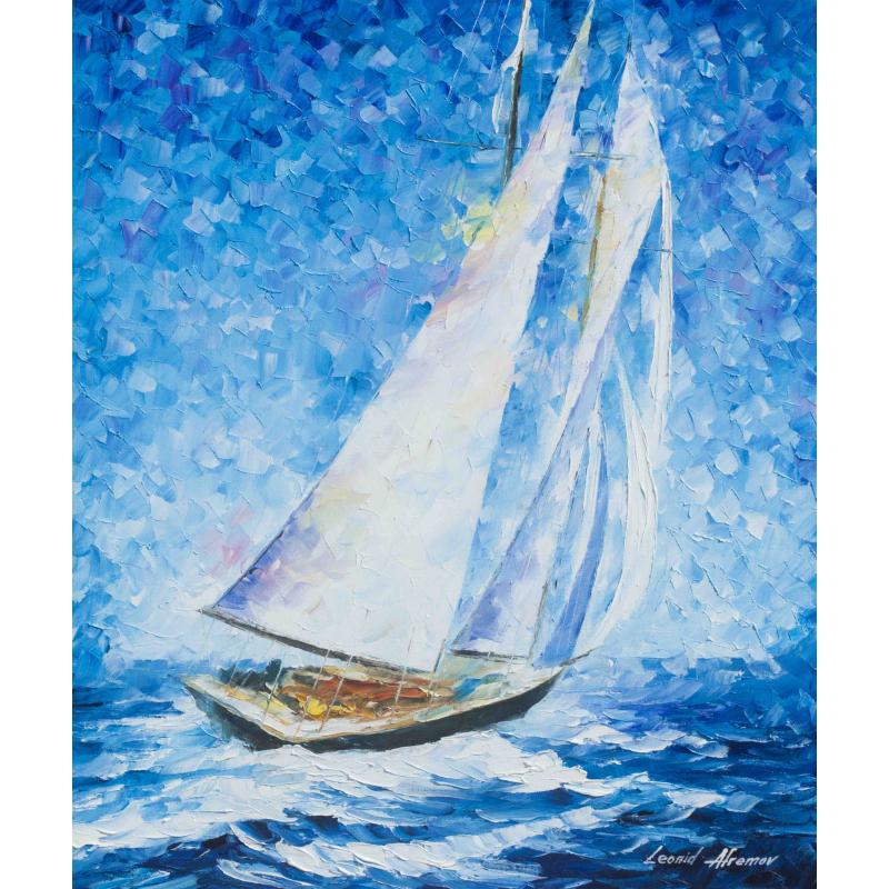 Gallery value USD12300 PLAYA DEL CARMEN SAILING - PALETTE KNIFE Oil Painting On Canvas By Leonid Afremov