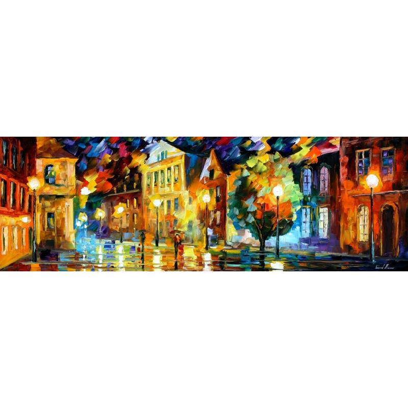 Gallery value USD16300 NIGHT SQUARE - PALETTE KNIFE Oil Painting On Canvas By Leonid Afremov