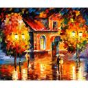 Gallery value USD9400 RAIN IMPRESSION - PALETTE KNIFE Oil Painting On Canvas By Leonid Afremov