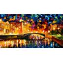 Gallery value USD17300 BRIDGE OVER DREAMS - PALETTE KNIFE Oil Painting On Canvas By Leonid Afremov