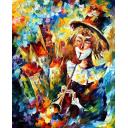 Gallery value USD18900 CITY CLOWN - PALETTE KNIFE Oil Painting On Canvas By Leonid Afremov