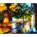 Gallery value USD7100 RAINY JERUSALEM - PALETTE KNIFE Oil Painting On Canvas By Leonid Afremov