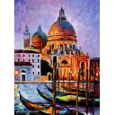 Gallery value USD8900 NIGHT VENICE - PALETTE KNIFE Oil Painting On Canvas By Leonid Afremov