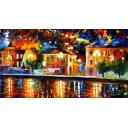 Gallery value USD18900 RIVER SHORE - PALETTE KNIFE Oil Painting On Canvas By Leonid Afremov