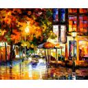 Gallery value USD12900 THE WINDOWS OF AMSTERDAM - PALETTE KNIFE Oil Painting On Canvas By Leonid Afremov