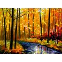 Gallery value USD11300 FALL STREAM - PALETTE KNIFE Oil Painting On Canvas By Leonid Afremov