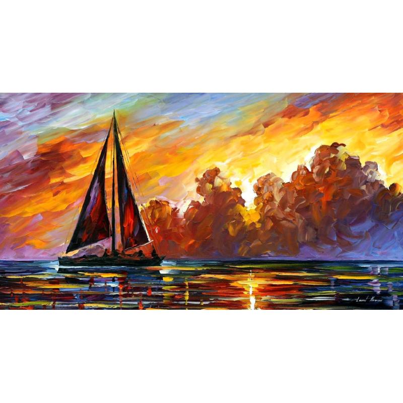 Gallery value USD17500 CRIMSON CLOUDS - PALETTE KNIFE Oil Painting On Canvas By Leonid Afremov