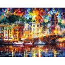 Gallery value USD16400 ITALIAN NIGHT - PALETTE KNIFE Oil Painting On Canvas By Leonid Afremov