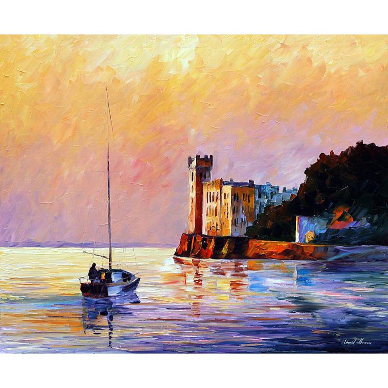 Gallery value USD13000 ITALY - TRIESTE GULF - PALETTE KNIFE Oil Painting On Canvas By Leonid Afremov