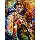 Gallery value USD11900 JIMI HENDRIX - PALETTE KNIFE Oil Painting On Canvas By Leonid Afremov