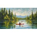 Gallery value USD13600 KAYAKING SERENITY - PALETTE KNIFE Oil Painting On Canvas By Leonid Afremov