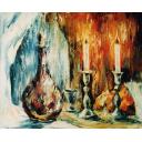 Gallery value USD19300 LIGHTS AT DINNER - PALETTE KNIFE Oil Painting On Canvas By Leonid Afremov