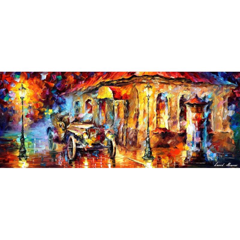 Gallery value USD9900 LIGHTS OF OLD VITEBSK - PALETTE KNIFE Oil Painting On Canvas By Leonid Afremov