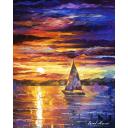 Gallery value USD19700 LITTLE BOATS - PALETTE KNIFE Oil Painting On Canvas By Leonid Afremov