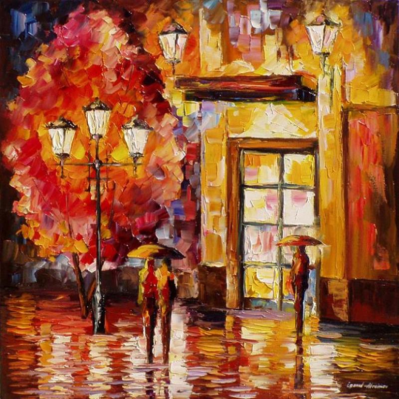 LITTLE STORY - PALETTE KNIFE Oil Painting On Canvas By Leonid Afremov