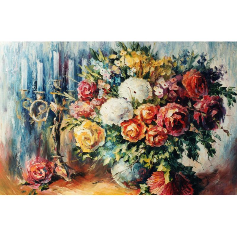 Gallery value USD14500 LIVELINESS OF COLORS - PALETTE KNIFE Oil Painting On Canvas By Leonid Afremov