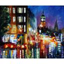 Gallery value USD9900 LONDON'S LIGHTS - PALETTE KNIFE Oil Painting On Canvas By Leonid Afremov