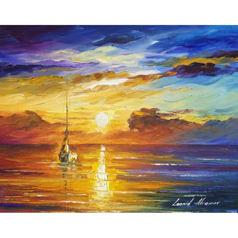 Gallery value USD13300 LONELY SEA AND SKY - PALETTE KNIFE Oil Painting On Canvas By Leonid Afremov