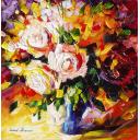 Gallery value USD11300 LOVE BOUQUET - PALETTE KNIFE Oil Painting On Canvas By Leonid Afremov