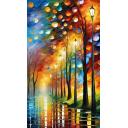 Gallery value USD17400 LUMINOUS DREAMS - PALETTE KNIFE Oil Painting On Canvas By Leonid Afremov