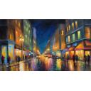 Gallery value USD19300 LUMINOUS STREET - PALETTE KNIFE Oil Painting On Canvas By Leonid Afremov