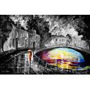 Gallery value USD11500 MAGIC BRIDGE B&W - PALETTE KNIFE Oil Painting On Canvas By Leonid Afremov