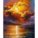 MAGNIFICENT CLOUDS - PALETTE KNIFE Oil Painting On Canvas By Leonid Afremov