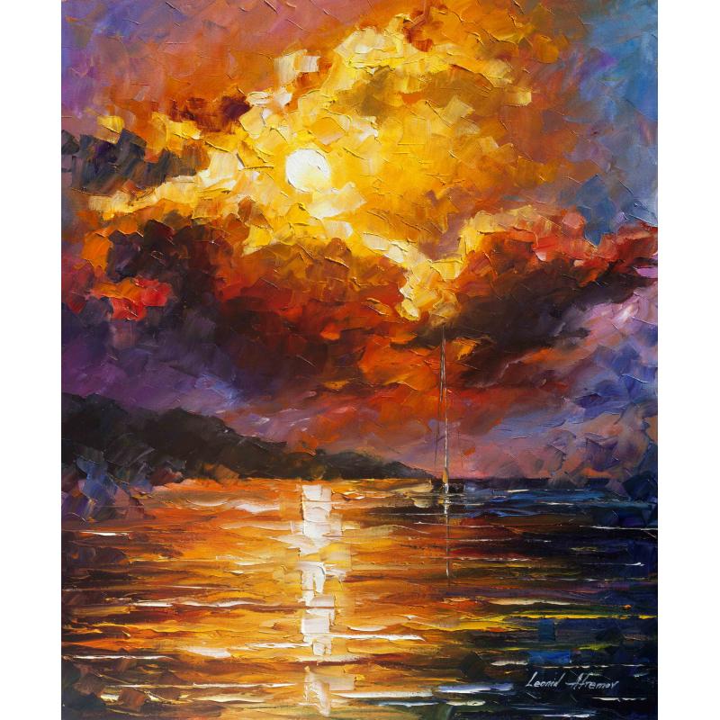 MAGNIFICENT CLOUDS - PALETTE KNIFE Oil Painting On Canvas By Leonid Afremov