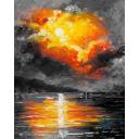 MAGNIFICENT CLOUDS B&W - PALETTE KNIFE Oil Painting On Canvas By Leonid Afremov