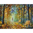 Gallery value USD9000 MILLION OF LEAVES - PALETTE KNIFE Oil Painting On Canvas By Leonid Afremov