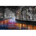 Gallery value USD17900 MISTY CANAL - PALETTE KNIFE Oil Painting On Canvas By Leonid Afremov