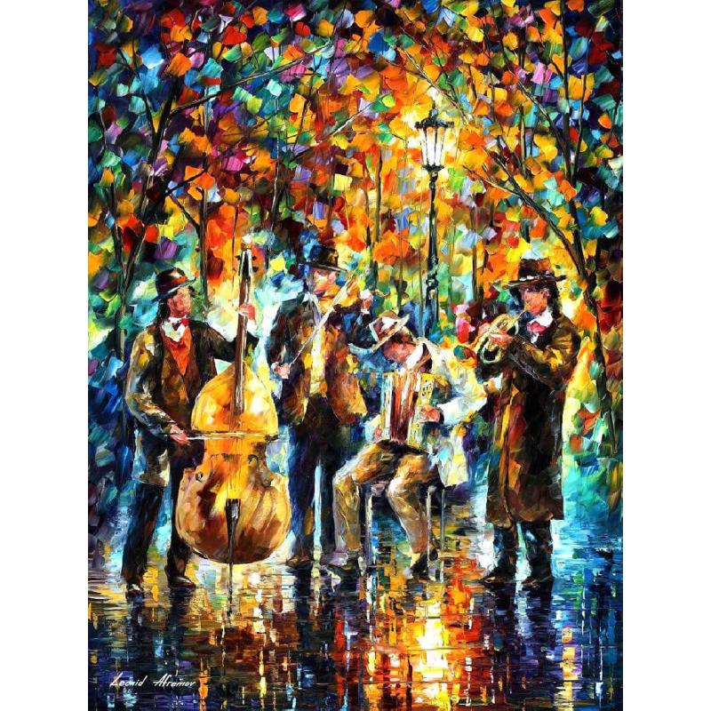 Gallery value USD12200 GLOWING MUSIC - PALETTE KNIFE Oil Painting On Canvas By Leonid Afremov