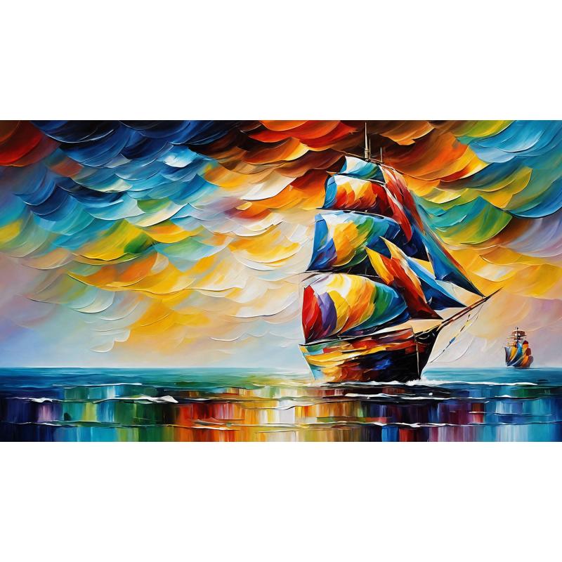 MYSTIC OCEAN MIRAGE - PALETTE KNIFE Oil Painting On Canvas By Leonid Afremov