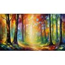 Gallery value USD12800 MYSTICAL FOREST - PALETTE KNIFE Oil Painting On Canvas By Leonid Afremov