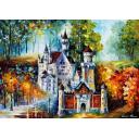 Gallery value USD18100 NEUSCHWANSTEIN - MAGICAL  CASTLE - PALETTE KNIFE Oil Painting On Canvas By Leonid Afremov