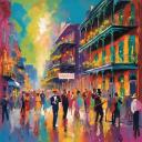 NEW ORLEAN FEST - PALETTE KNIFE Oil Painting On Canvas By Leonid Afremov