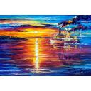 Gallery value USD18600 NEW ORLEANS RIVER - PALETTE KNIFE Oil Painting On Canvas By Leonid Afremov