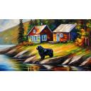 Gallery value USD19300 NEWFOUNDLAND PEACE - PALETTE KNIFE Oil Painting On Canvas By Leonid Afremov