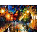 Gallery value USD10200 NIGHT BOULEVARD - PALETTE KNIFE Oil Painting On Canvas By Leonid Afremov