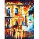 Gallery value USD7500 NIGHT MOOD - PALETTE KNIFE Oil Painting On Canvas By Leonid Afremov