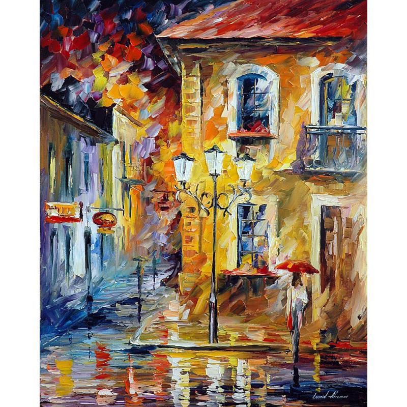 NIGHT OF DISAPPOINTMENTS - PALETTE KNIFE Oil Painting On Canvas By Leonid Afremov