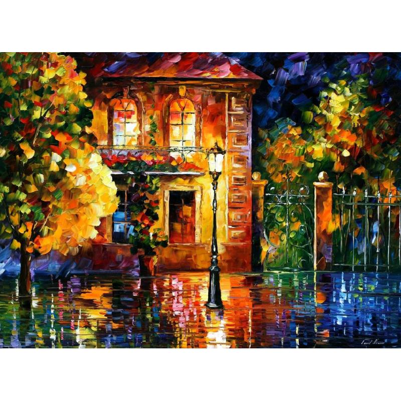 Gallery value USD13400 NIGHT OF EXPECTATIONS - PALETTE KNIFE Oil Painting On Canvas By Leonid Afremov