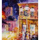 Gallery value USD8300 NIGHT OF FAITH - PALETTE KNIFE Oil Painting On Canvas By Leonid Afremov