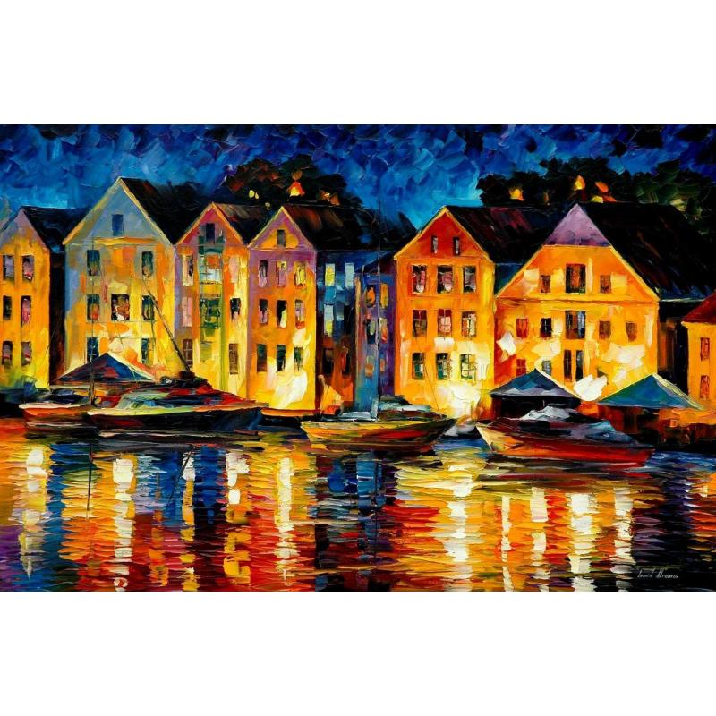 Gallery value USD13400 NIGHT RESTING - PALETTE KNIFE Oil Painting On Canvas By Leonid Afremov