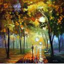 Gallery value USD10300 OCTOBER REFLECTIONS - PALETTE KNIFE Oil Painting On Canvas By Leonid Afremov