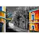 Gallery value USD15800 OLD BALCONY B&W - PALETTE KNIFE Oil Painting On Canvas By Leonid Afremov